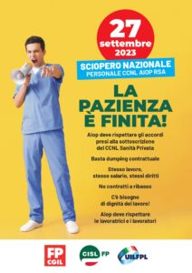 Confermato Lo Sciopero Nazionale Del 27 Settembre 2023 Per I Dipendenti Con Ccnl Aiop Rsa